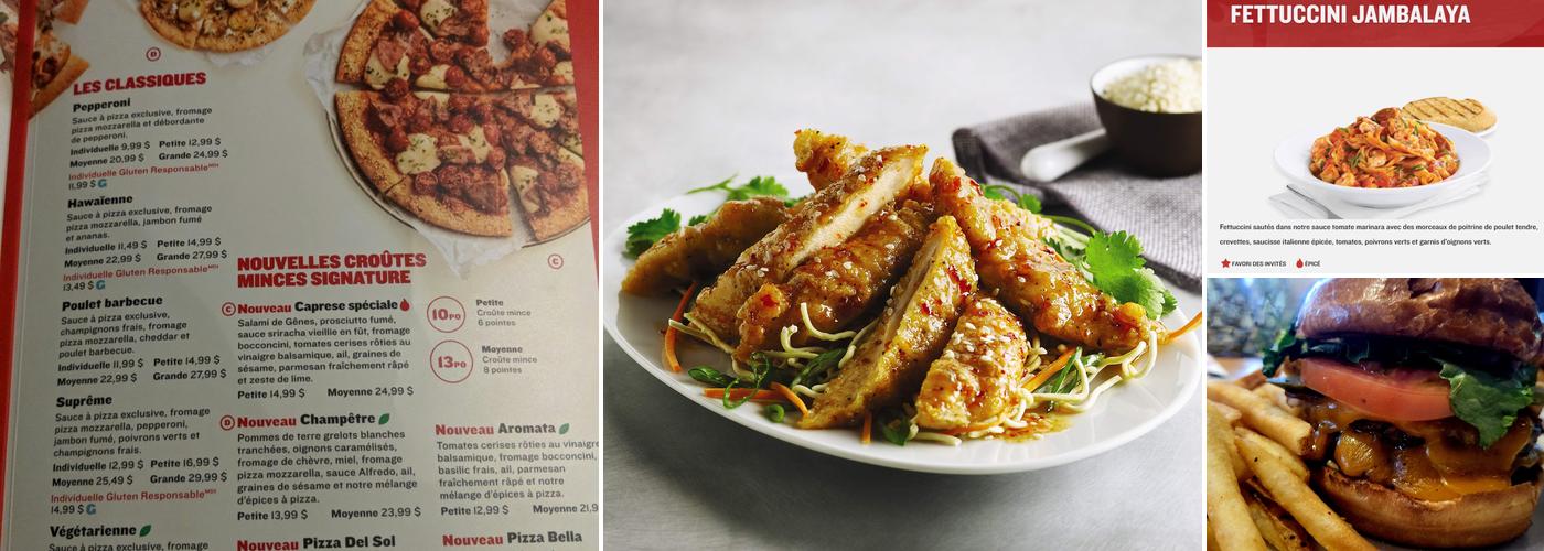Boston Pizza Menu