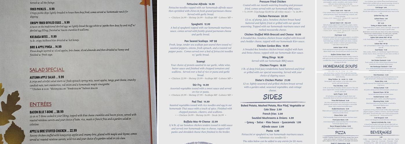 Lakeview Restaurant Menu