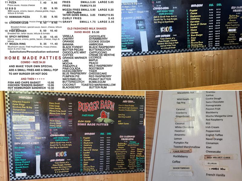 Burger Barn Menu