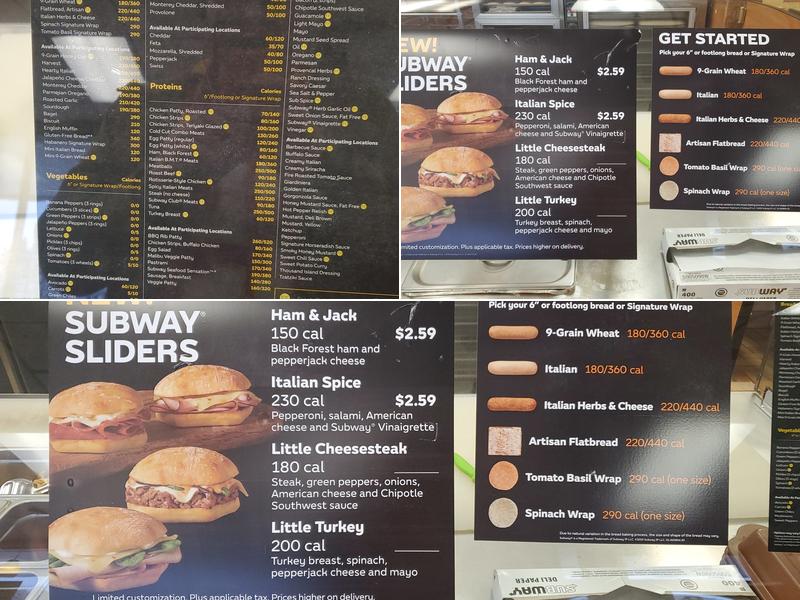 Subway Menu