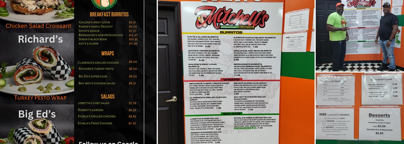 Mitchell's Breakfast Burritos Menu