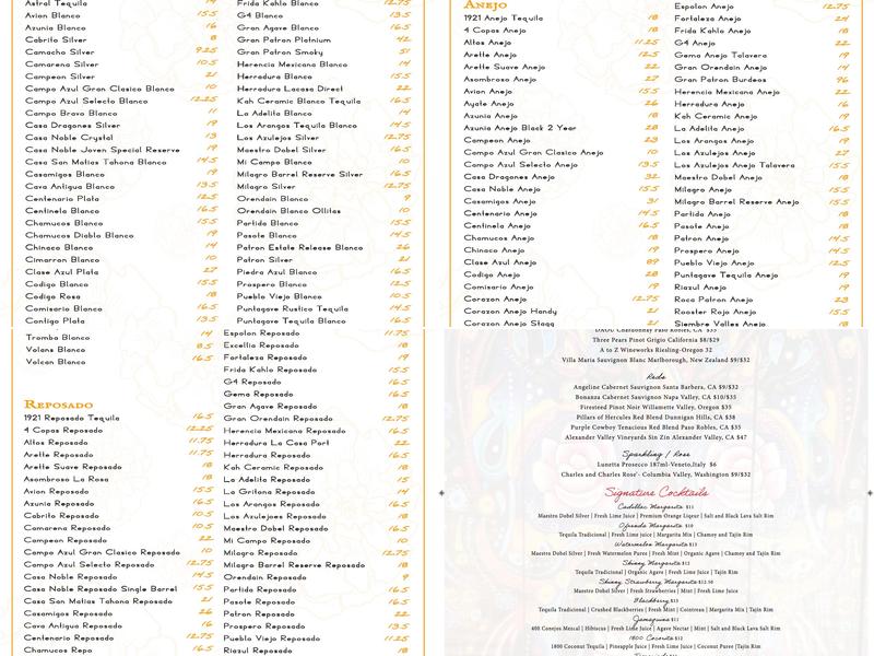 Ofrenda Menu