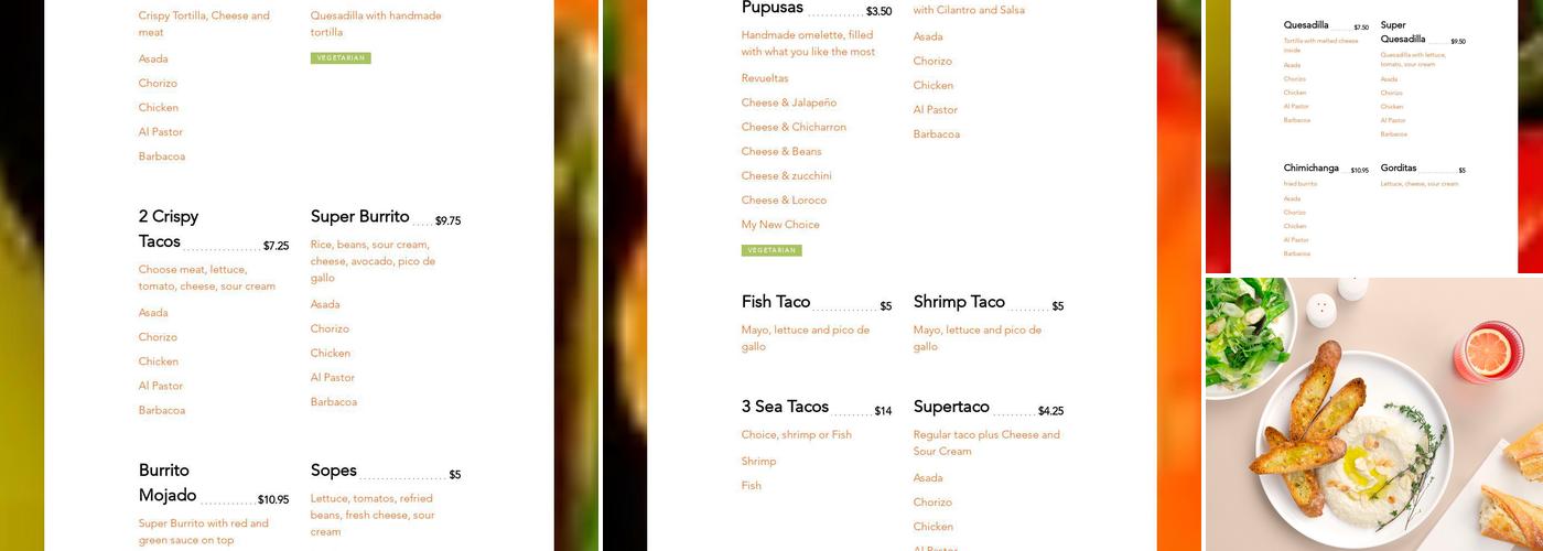 Mariscos El Sanignacense Menu