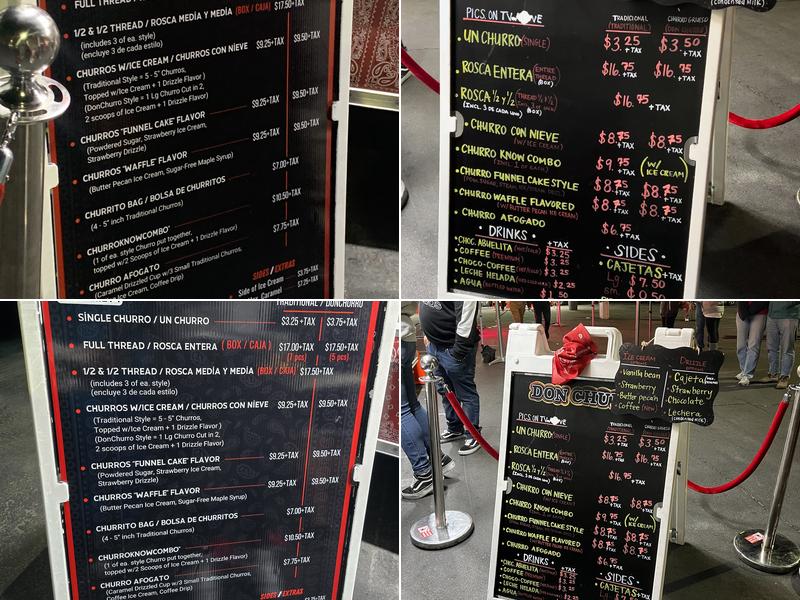 Don Churros Gomez Menu