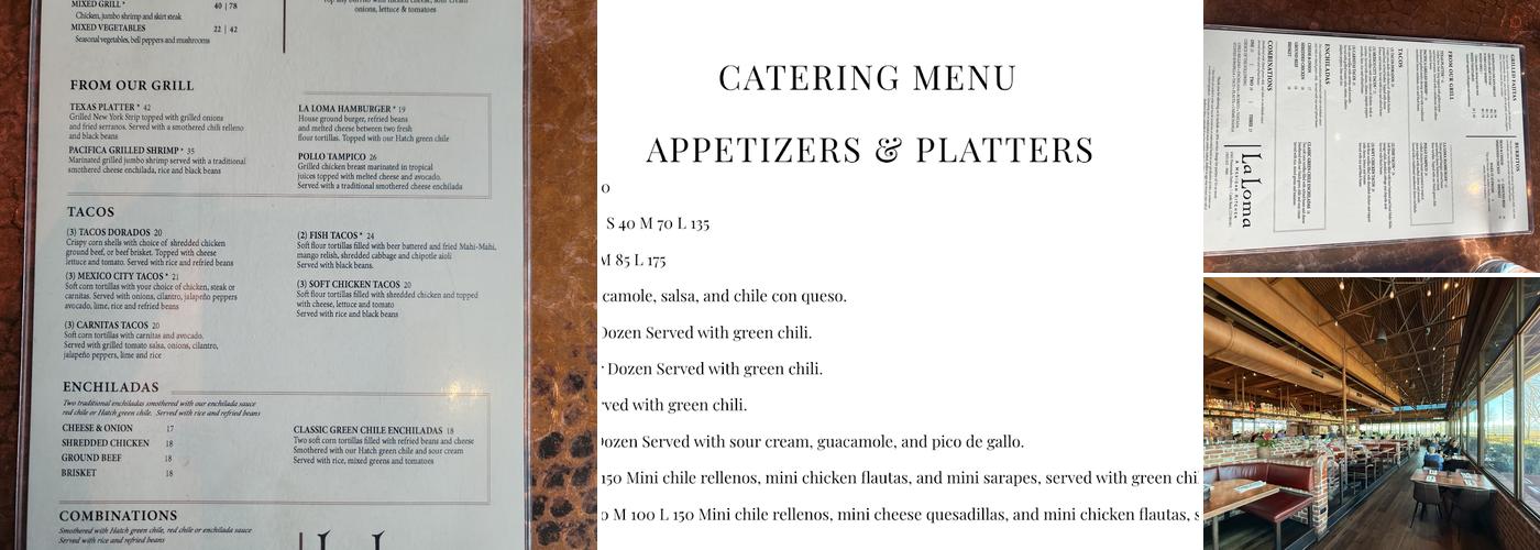 La Loma Castle Rock Menu