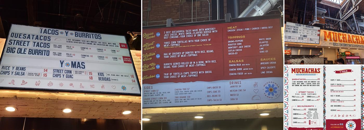 Muchachas Menu