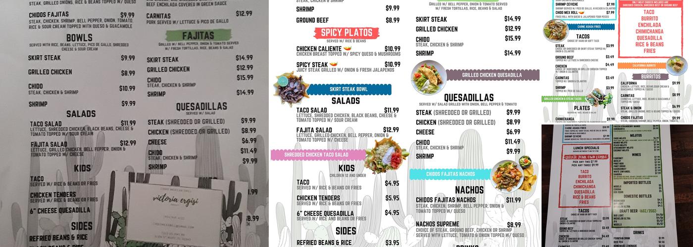 CHIDO MEXICAN GRILL Menu