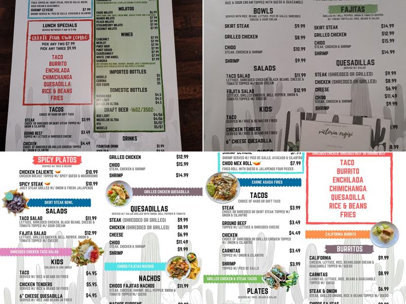 CHIDO MEXICAN GRILL Menu