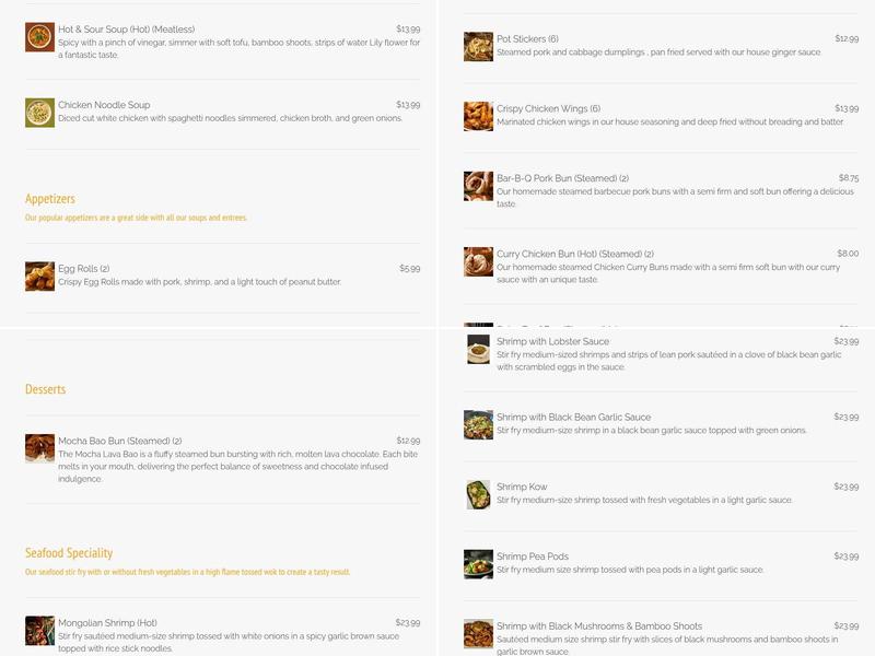 Dai Yee's Asian Kitchen Menu