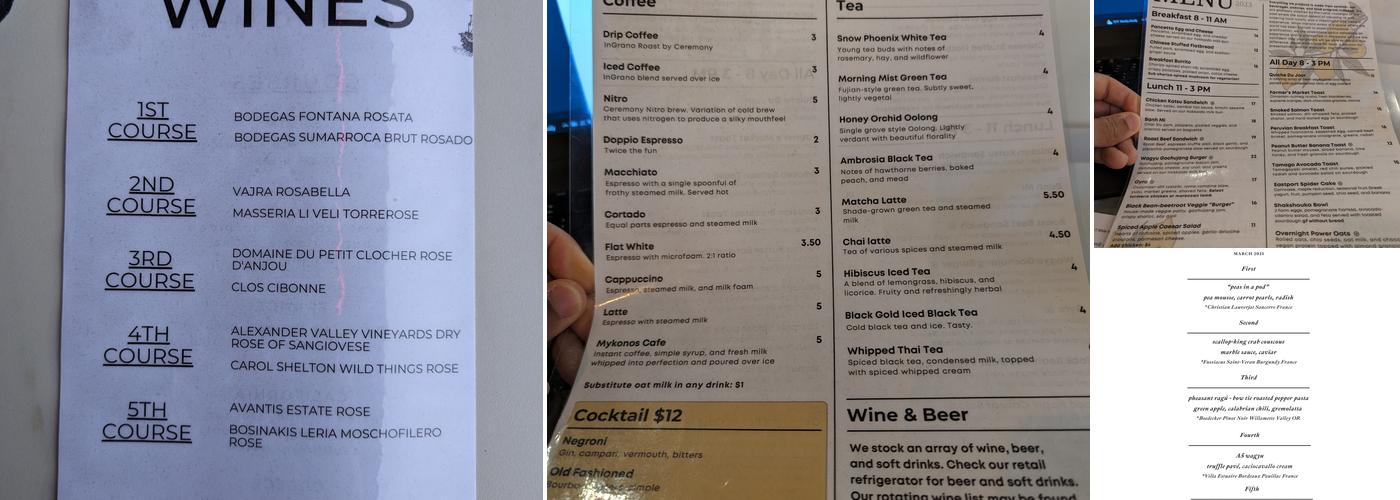 InGrano Bistro Bakery Menu