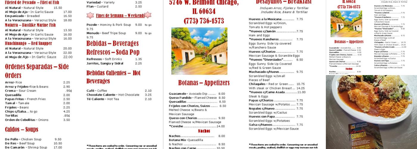 Las Casitas Restaurant Menu