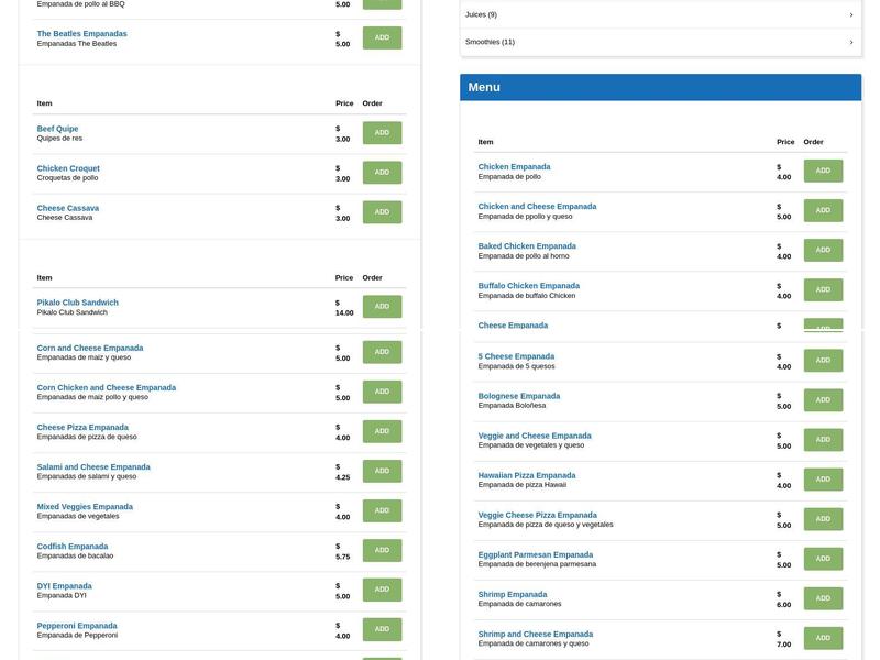 Pikalo East Boston Menu