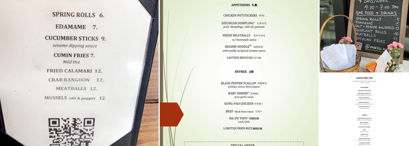 Mazu Szechuan Cuisine Menu