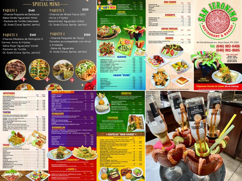 San Jeronimo Restaurant & Bakery Menu