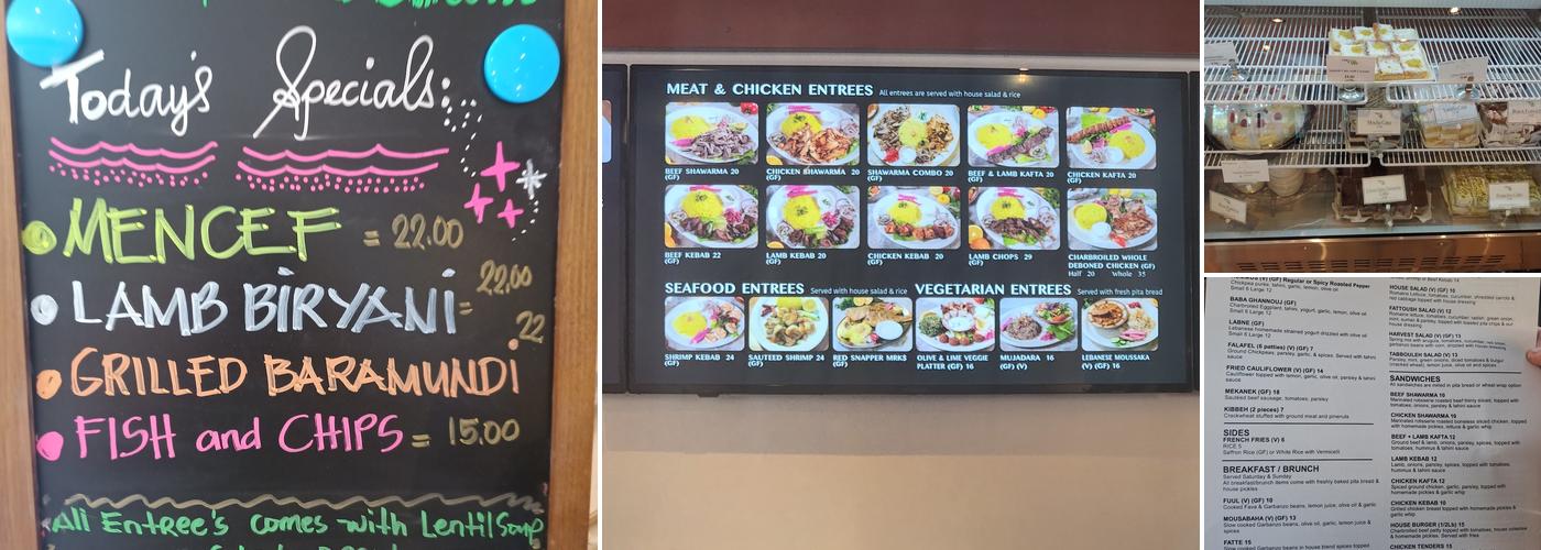 Olive & Lime Cafe Menu