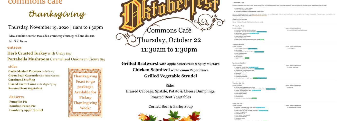 Commons Cafe Menu