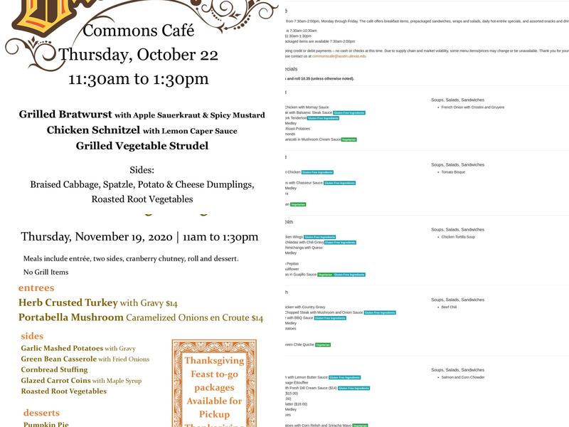 Commons Cafe Menu