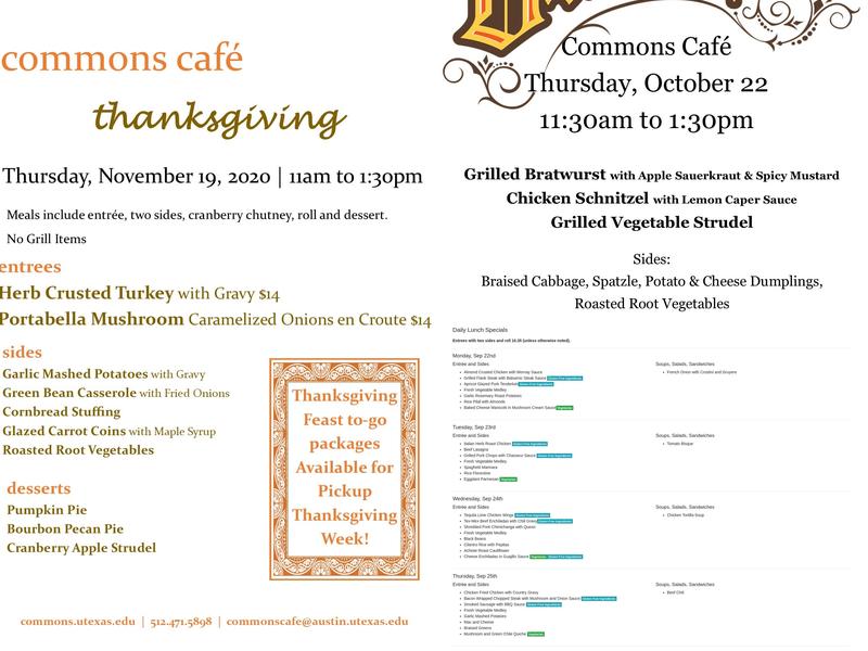 Commons Cafe Menu