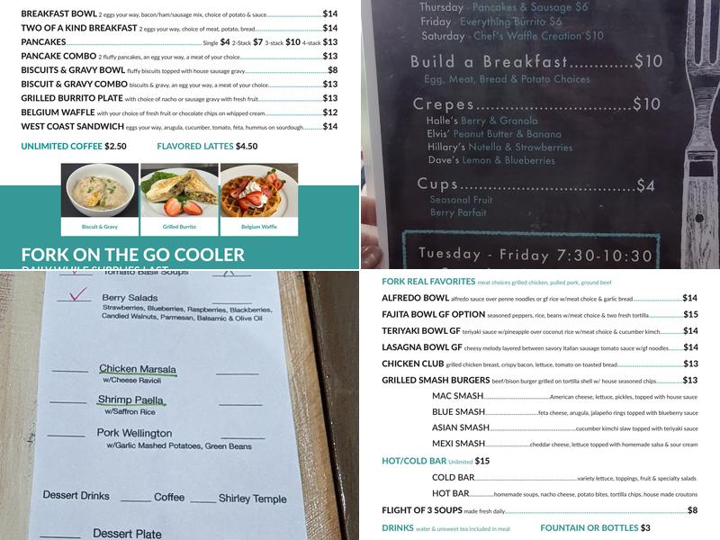 Fork Real Cafe Menu