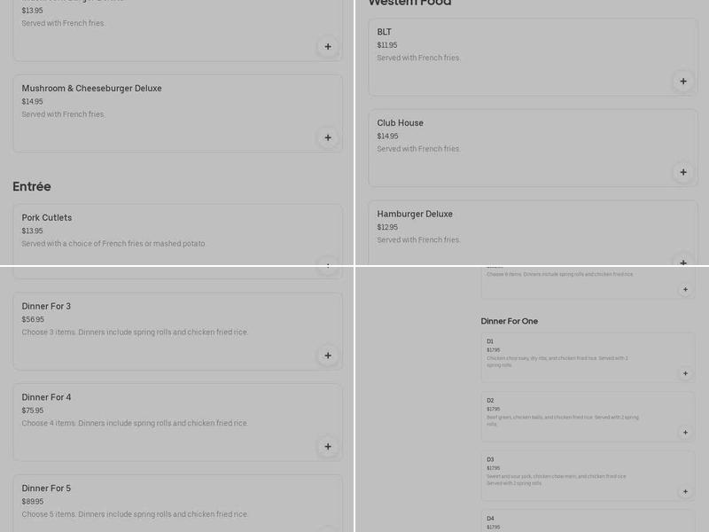 Dover Neighbour’s Kitchen Menu