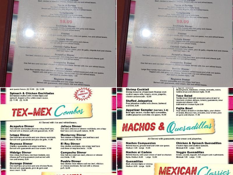 Hacienda Los Arcos Menu