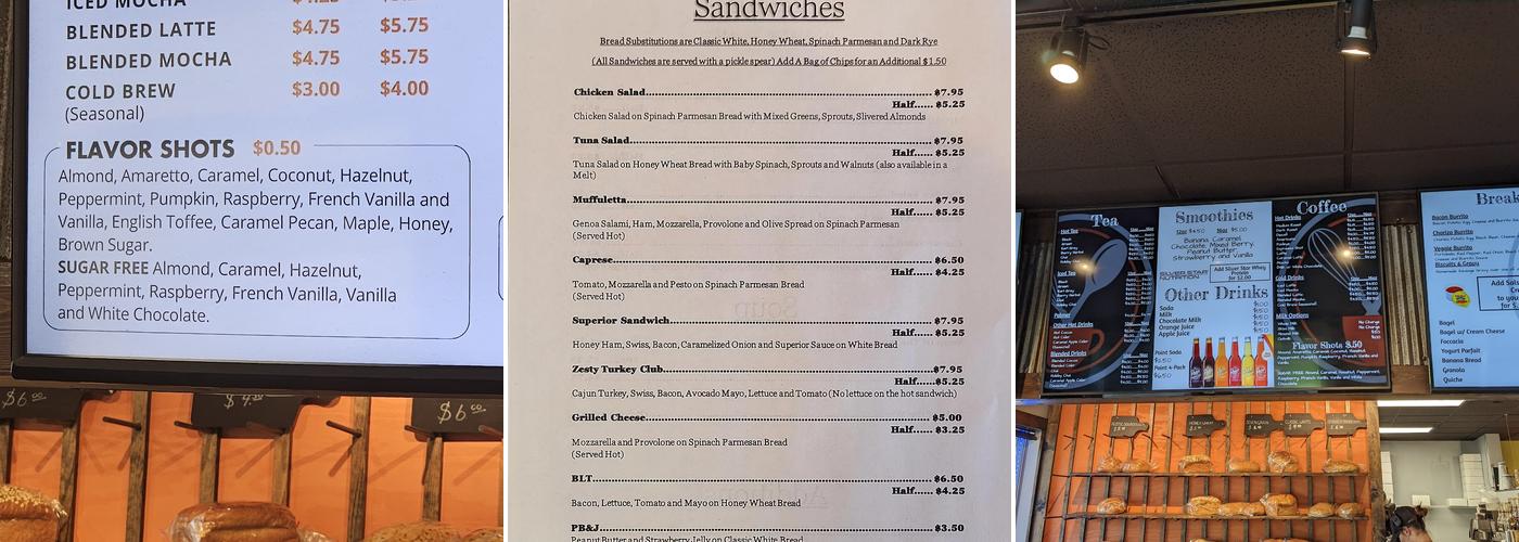 The Baker’s Table Menu