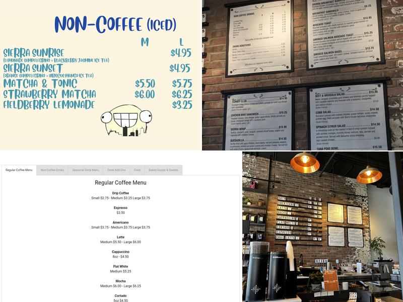 Sierra Cafe Inc. Menu