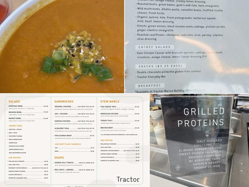 Tractor Everyday Healthy Foods - Olympic Village Menu