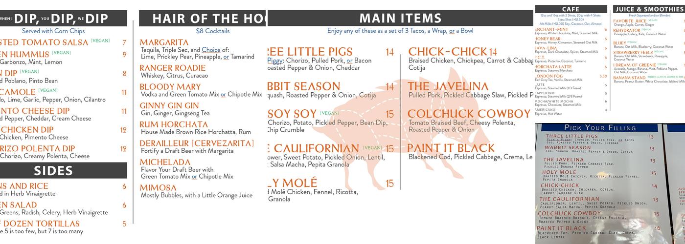 Javelina Menu