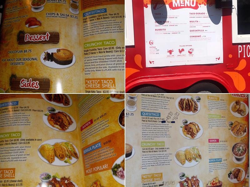 Chucho's Red Tacos Menu