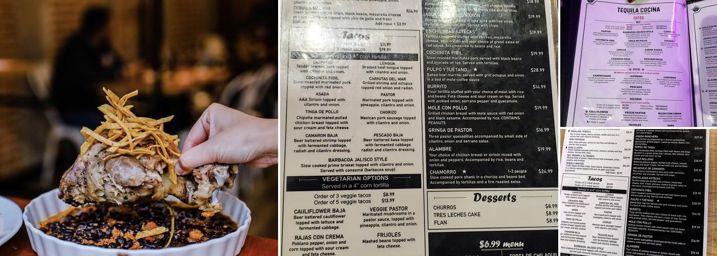 Tequila Cocina Menu