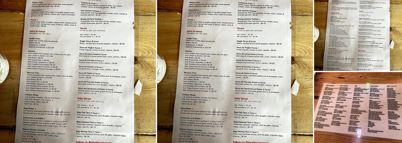 MEXITACO By The Bluffs Menu