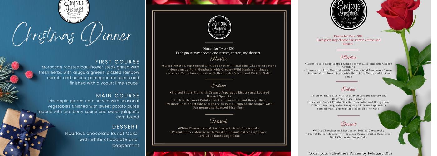 Emjaye Inspired Menu