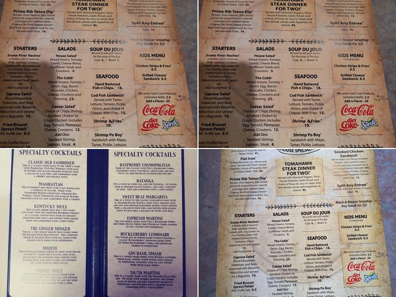 Post Falls steakhouse Menu