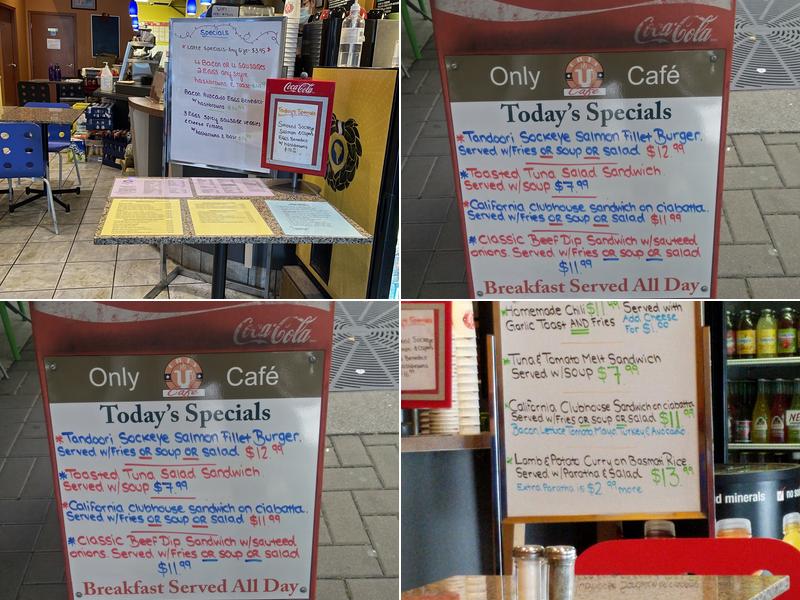 Only U Cafe Menu