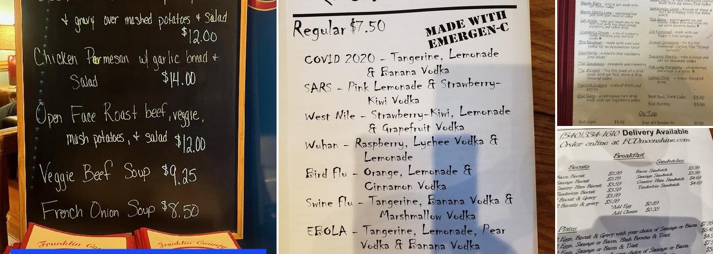 Franklin County Distilleries Menu