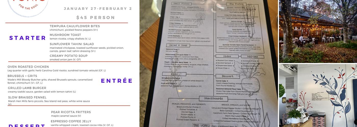 Tonic Menu