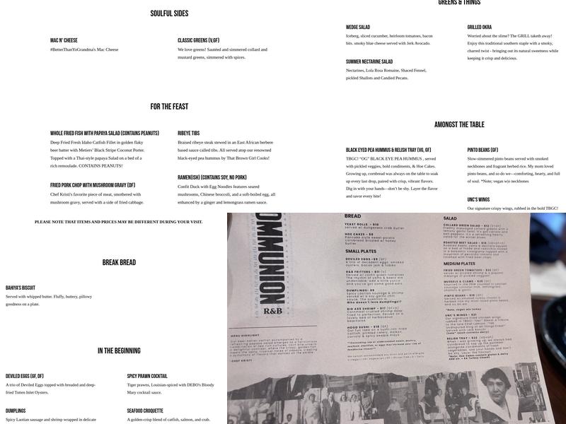 COMMUNION Restaurant & Bar Menu