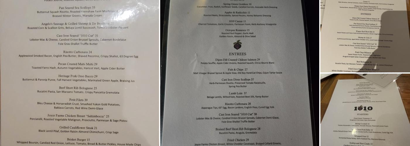 1010 Bridge Menu