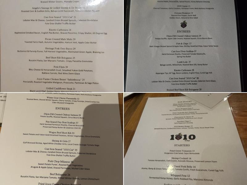 1010 Bridge Menu