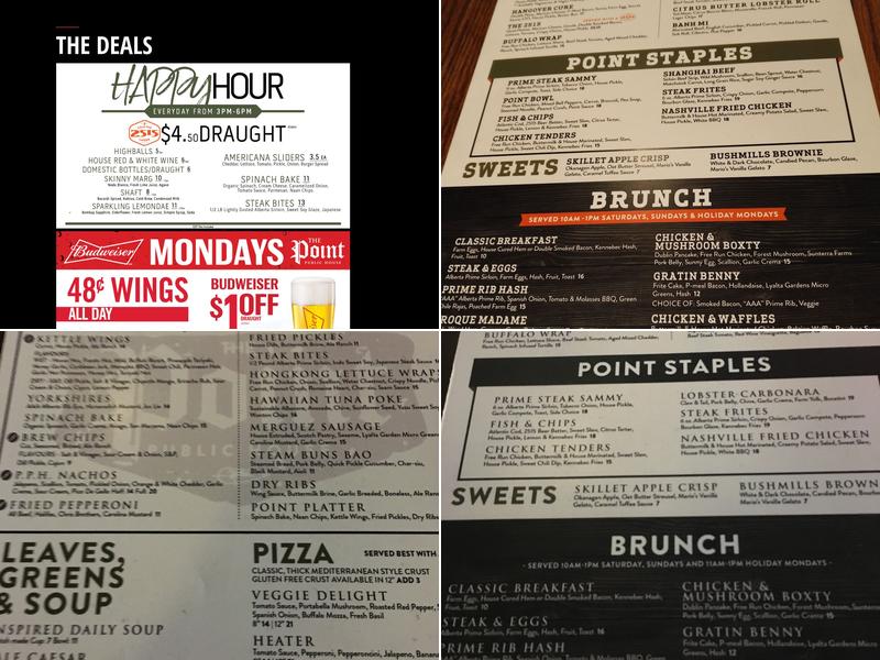 The Point Public House Menu