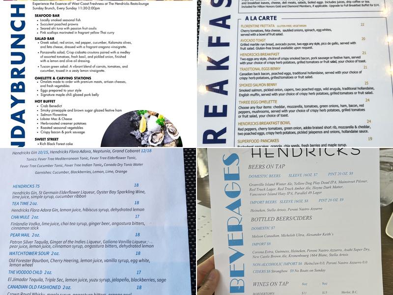 Hendricks Resto-Lounge Menu