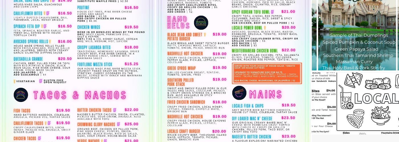 Locals Menu
