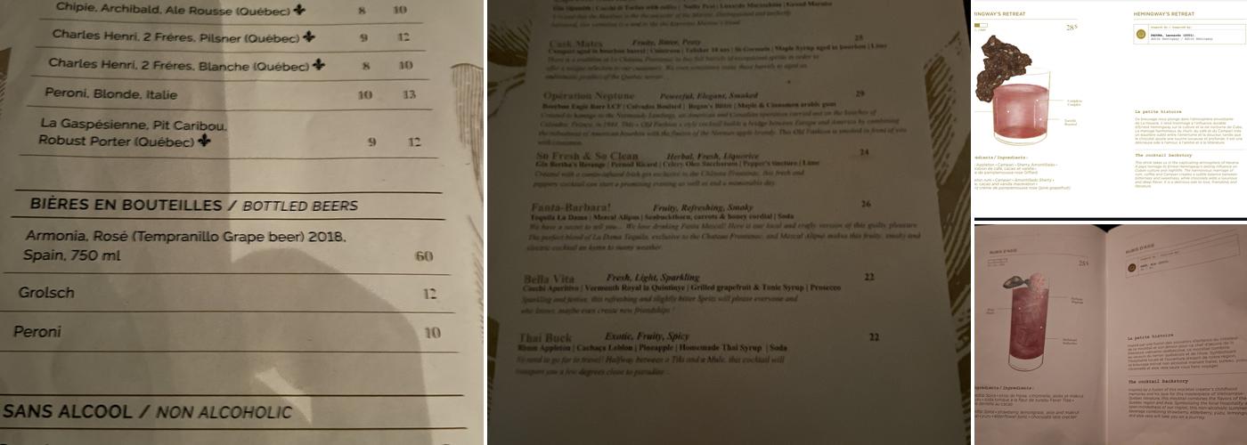 Bar 1608 Menu