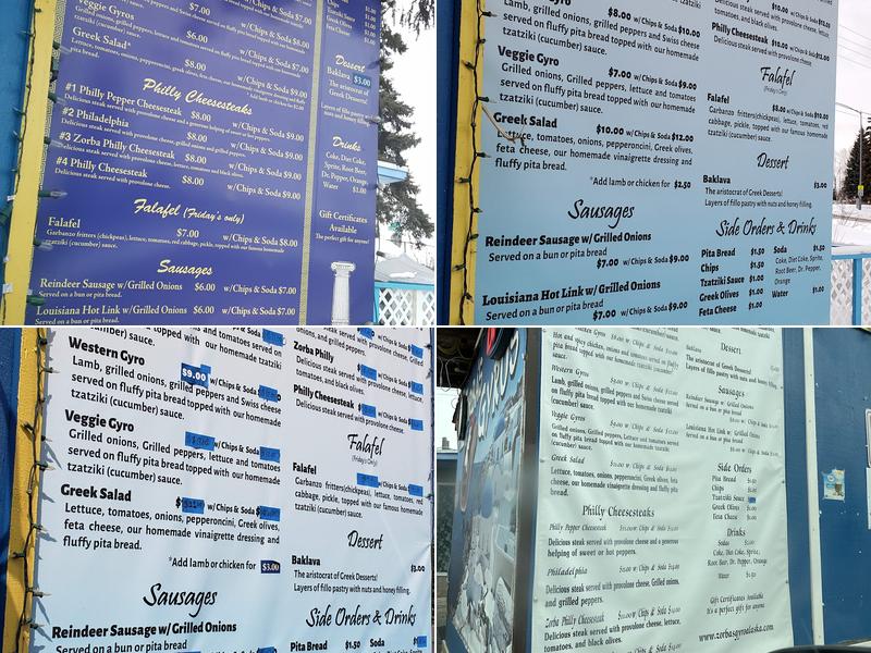 Zorba's Gyros Menu