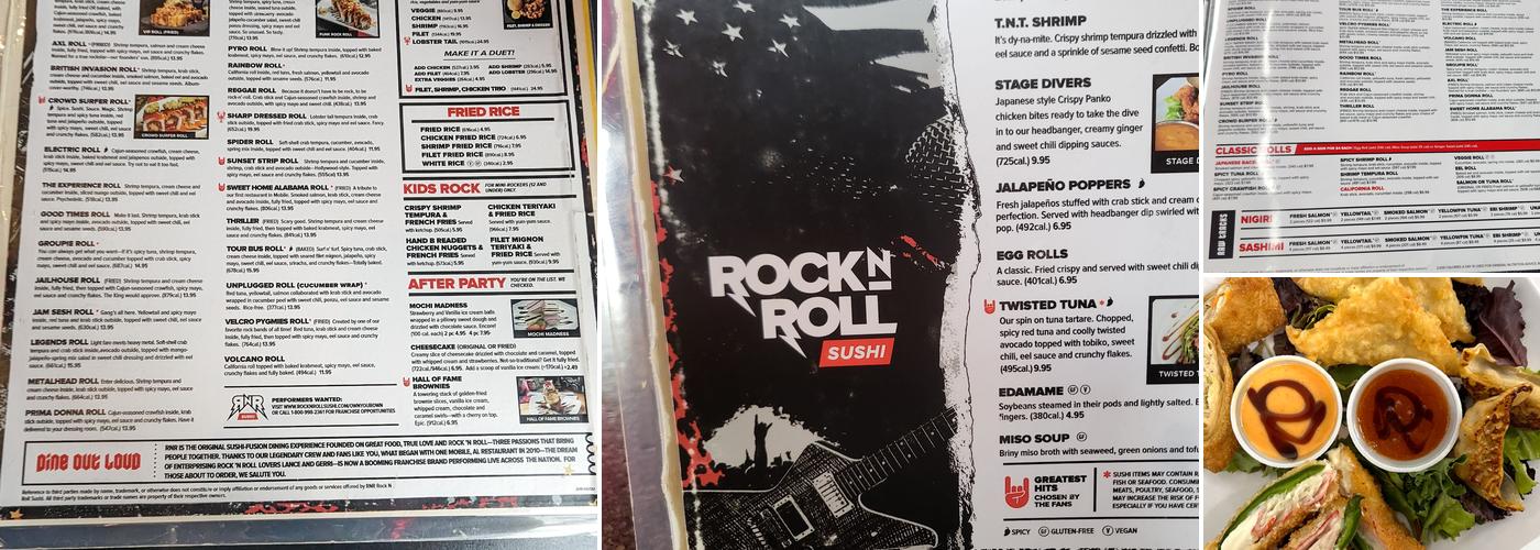 Rock N Roll Sushi Menu