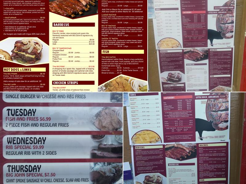 Pull Up At Big Dave's Menu