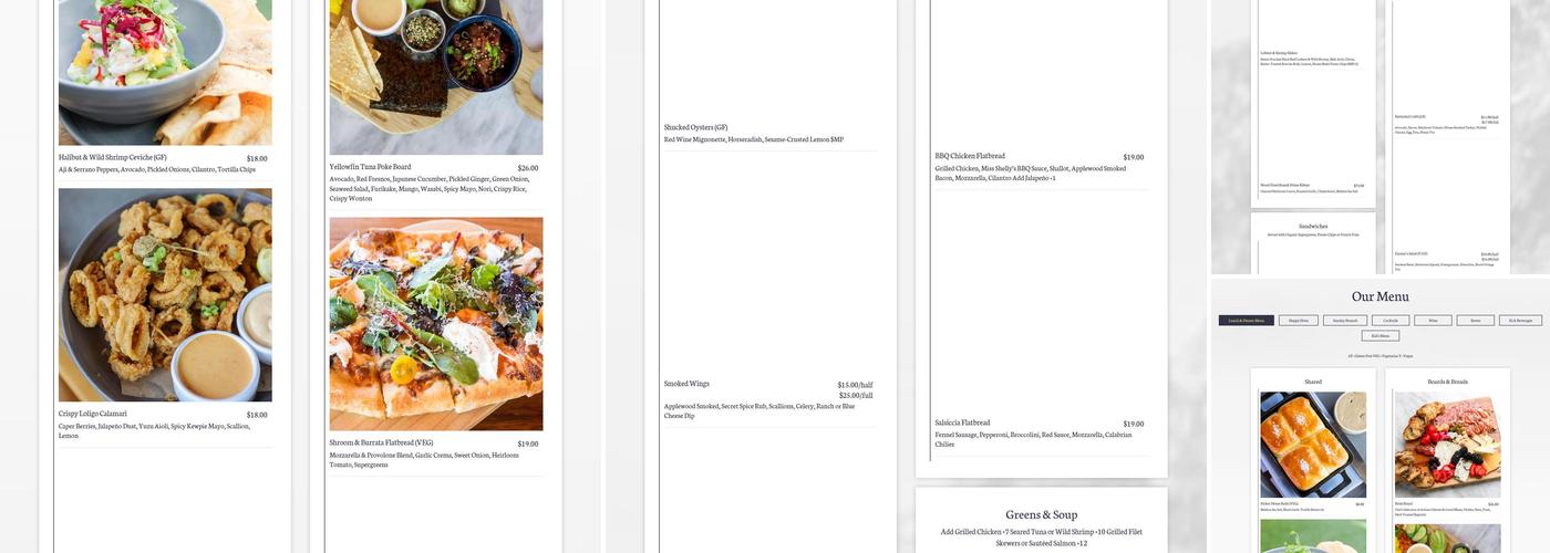 Monarch Ocean Pub Menu