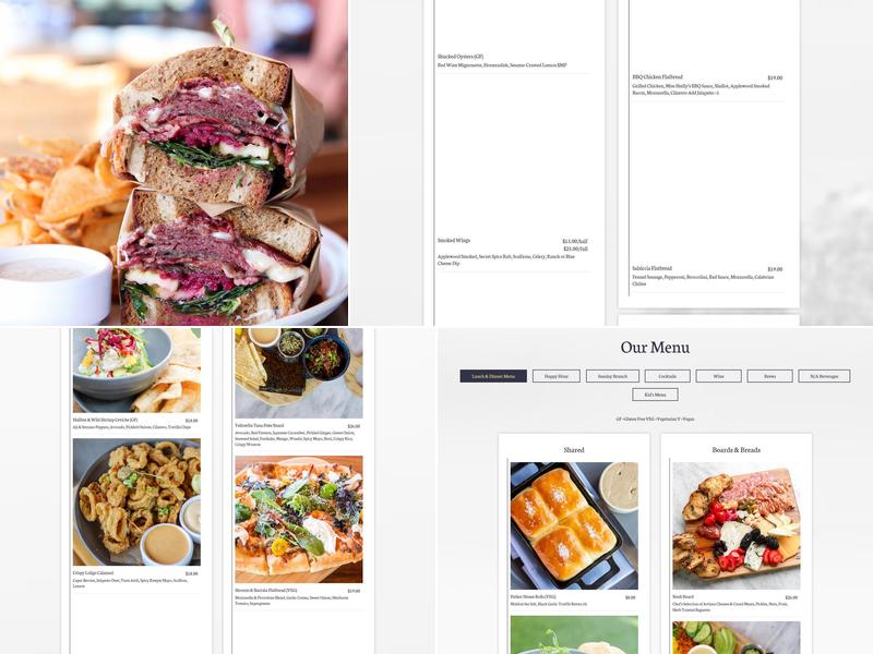 Monarch Ocean Pub Menu
