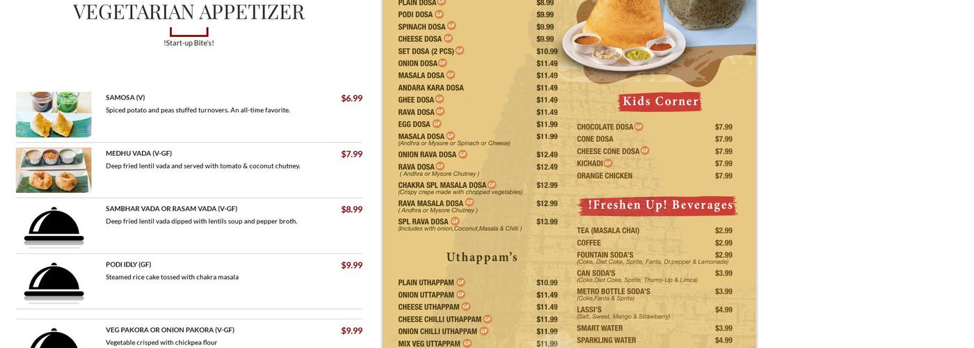Chakra Indian Kitchen Menu